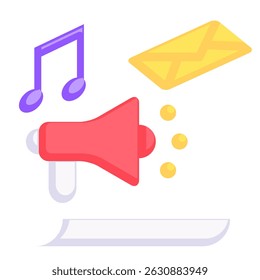 Content icon represented by Content symbol Flat style.