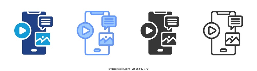 Content icon set multiple style collection