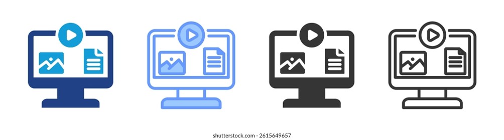 Content icon set multiple style collection