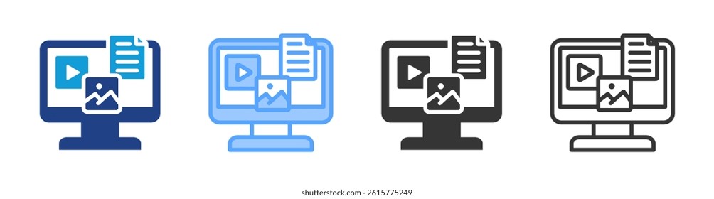 Content icon set multiple style collection