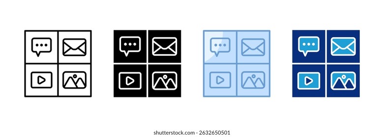 Content Icon Set Multiple Style Collection