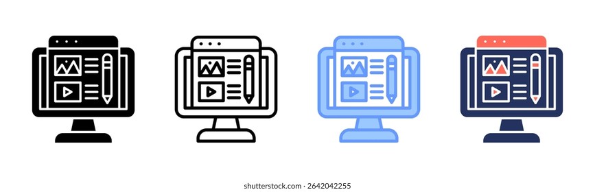 Content icon sheet multiple style collection