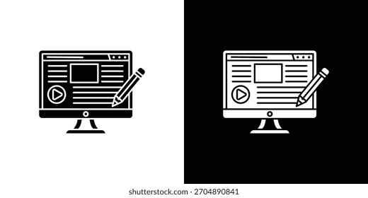 Content icon silhouette vector in black colors. flat symbol logo design style