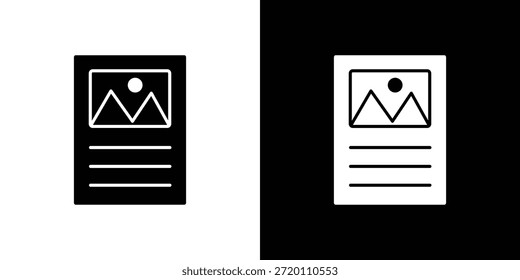 Content icon simple flat graphic illustrations. Black and white silhouette vector