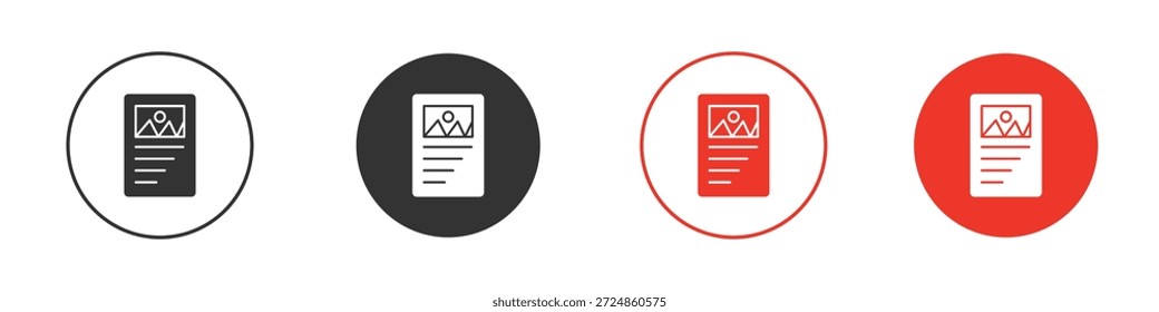 Content icon symbol. Simple, flat design for web or mobile app. Minimal Vector illustration logotype.