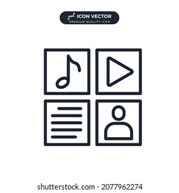 plantilla de símbolo de icono de contenido para el logotipo de colección de diseño gráfico y web ilustración vectorial