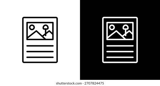 Content icon symbol in thin line, outline and stroke style for apps