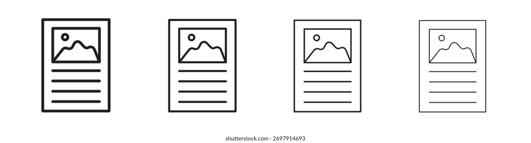 Content icon. Thin, Light Regular And Bold style design isolated on white background