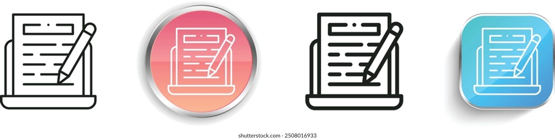 content icon. Thin Linear, Regular and Button Style Design Isolated On White Background