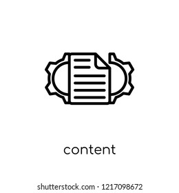 Content icon. Trendy modern flat linear vector Content icon on white background from thin line Programming collection, editable outline stroke vector illustration