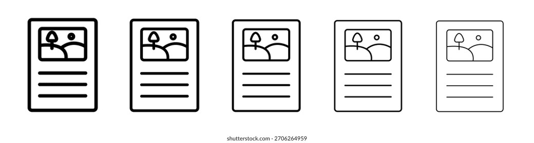 Content icon web Vector collection in black strokes
