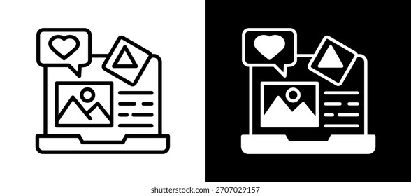 Content Icon whiteblack Vector Illustration