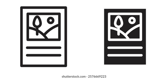 Content icons in outline and stroke versions