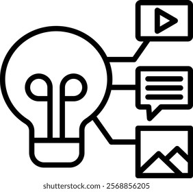 Content Idea Icon Line Vector Illustration