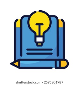 Content Ideas With Filled Line Style Icon Vector