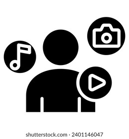 Content Influence Icon line vector illustration