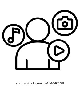 Content Influence icon line vector illustration