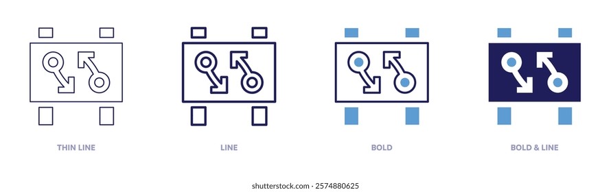 Content innovation icon in 4 different styles. Thin Line, Line, Bold, and Bold Line. Duotone style. Editable stroke.