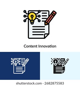 Icono de innovación de contenido Colección llena de estilos múltiples