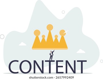 El contenido es el rey, la estrategia publicitaria para construir el compromiso del Cliente o la audiencia en línea, la vida humana.
