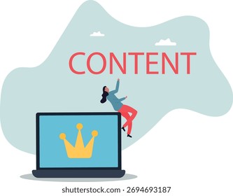 El contenido es el rey, la estrategia publicitaria para construir el compromiso del Cliente o la audiencia en línea, sobre un hombre y su vida.