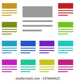 content, layout, text multi color icon. Simple thin line, outline vector of Text editor icons for UI and UX, website or mobile application