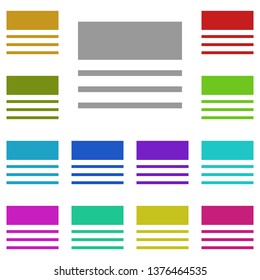 content, layout, text multi color icon. Simple thin line, outline vector of Text editor icons for UI and UX, website or mobile application