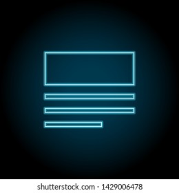 content, layout, text neon icon. Simple thin line, outline vector of Text editor icons for UI and UX, website or mobile application