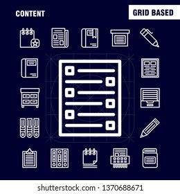 Content Line Icon Pack For Designers And Developers. Icons Of Book, Book Mark, Content, Content, Pens, Pocket, Content, Vector