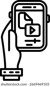 Design de ícone de vetor de linha de conteúdo