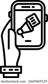 Design de ícone de vetor de linha de conteúdo