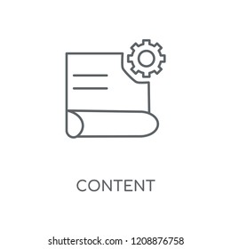 Content linear icon. Content concept stroke symbol design. Thin graphic elements vector illustration, outline pattern on a white background, eps 10.