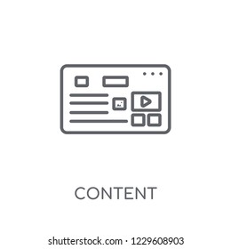 Content linear icon. Modern outline Content logo concept on white background from Programming collection. Suitable for use on web apps, mobile apps and print media.