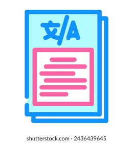 content localization technical writer color icon vector. content localization technical writer sign. isolated symbol illustration