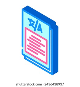 content localization technical writer isometric icon vector. content localization technical writer sign. isolated symbol illustration