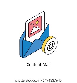 Content Mail Isometric style icon. Symbol on White background EPS 10 File
