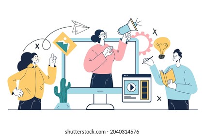 concepto de elemento de diseño de ilustración abstracta de administración de contenido