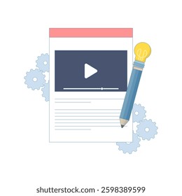 Content Management Concept. creating, managing and editing online content, internet communication concept, social media, business presentation, marketing materials. Website design vector illustration.