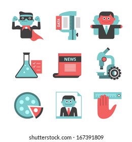 Content management flat icons set. Part 2