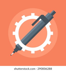Content Management flat style, colorful, vector icon for info graphics, websites, mobile and print  media.