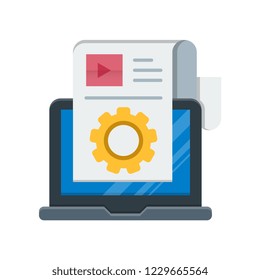 Content management flat vector icon.
