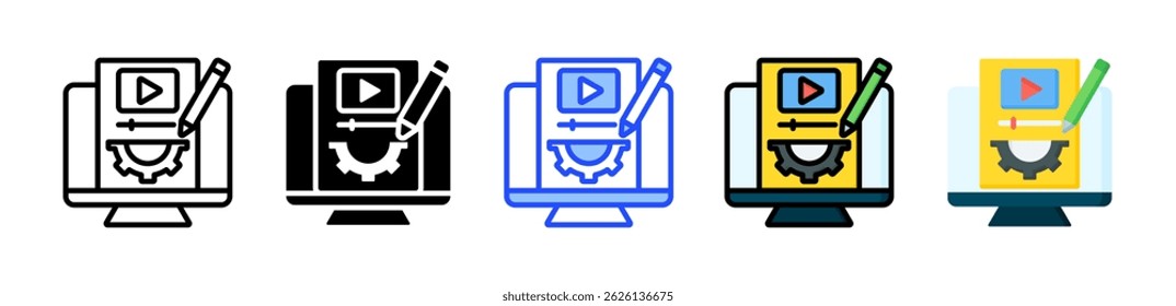 Content Management Icon Collection With Multiple Styles