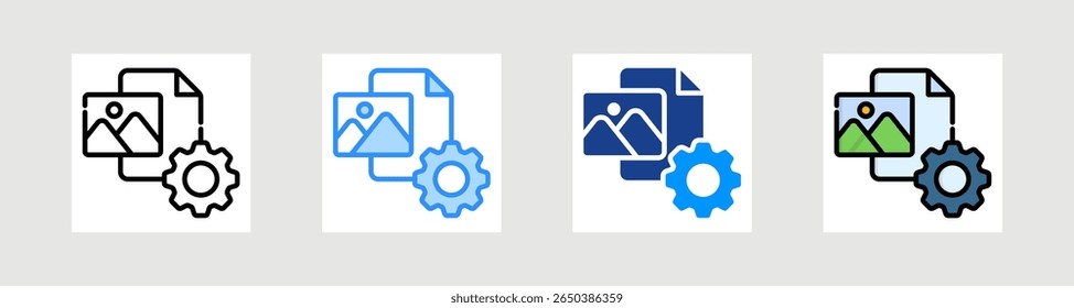 Conjunto de Colecciones de iconos de administración de contenido de varios estilos
