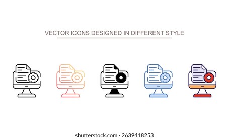 Content Management icon design with white background stock illustration