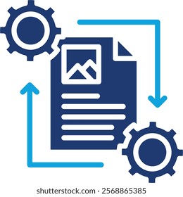 Content Management Icon Mixed Vector Illustration