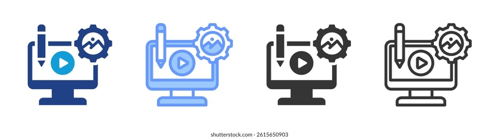 Content Management icon set multiple style collection