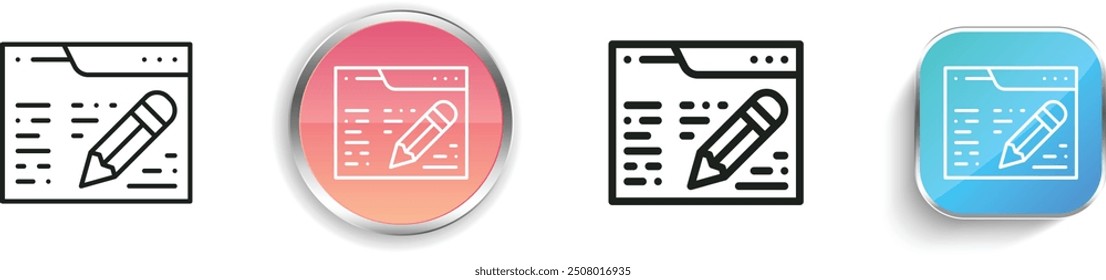 content management icon. Thin Linear, Regular and Button Style Design Isolated On White Background