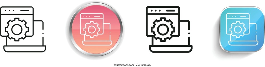 content management icon. Thin Linear, Regular and Button Style Design Isolated On White Background