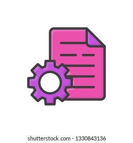 content management icon vector filled outline