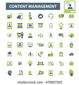 iconos de administración de contenido